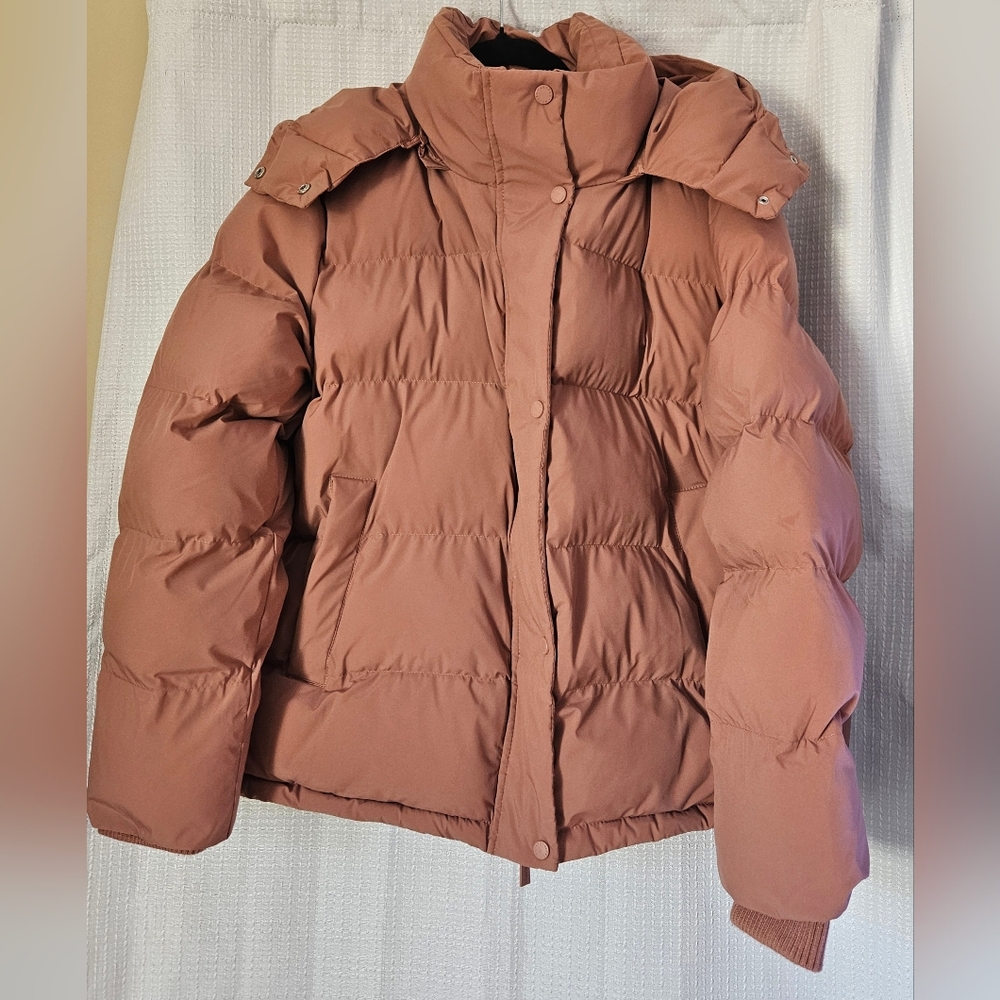 Modern Supply by Sanctuary Puffer   Insulated Hooded Coat Sz XXL Dusty Pink